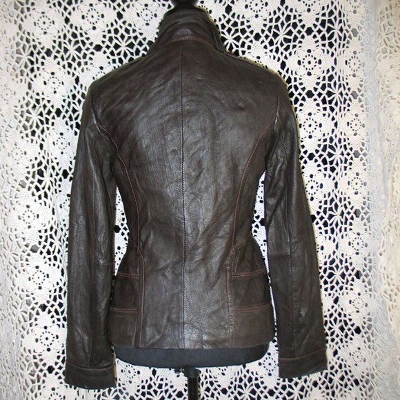 Danier woman's  Summer/Fall chocolate brown leather jacket L0021 - Picture 2 of 3